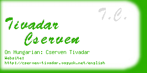 tivadar cserven business card